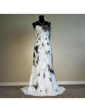 Vintage Tiffany Y2K Beaded Sequin Mermaid Formal Gown Prom Dress